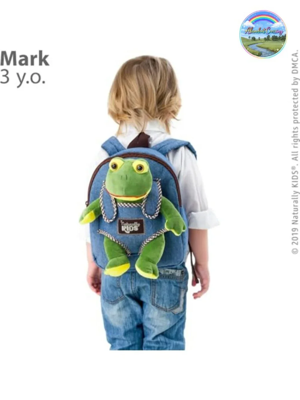 Toddler Backpack with Removable Plush Frog Toy - Canvas